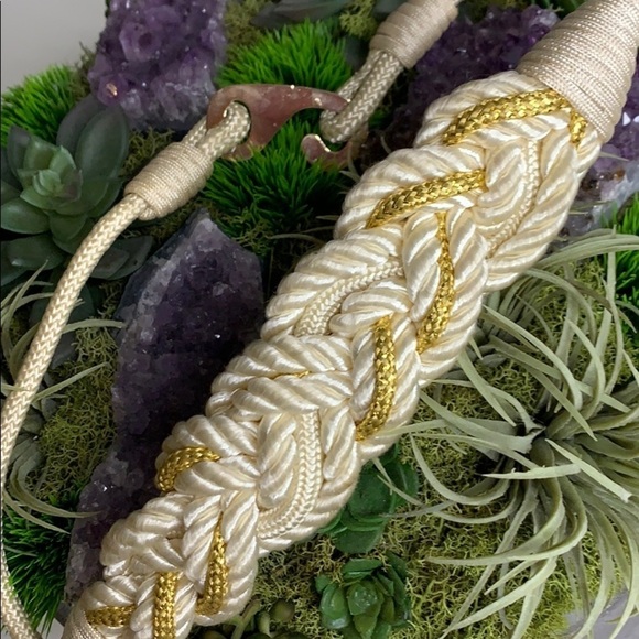 Vintage 70s Gold Rope Weave Hook Loop Closure waist belt women’s - Picture 6 of 6